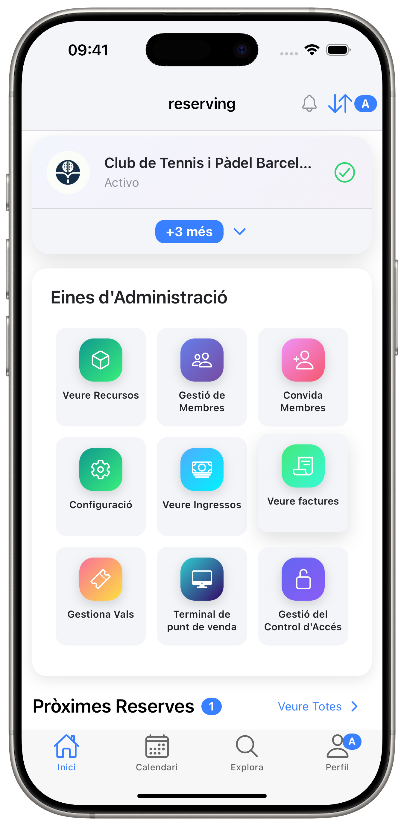 Panell d’administrador amb mètriques.