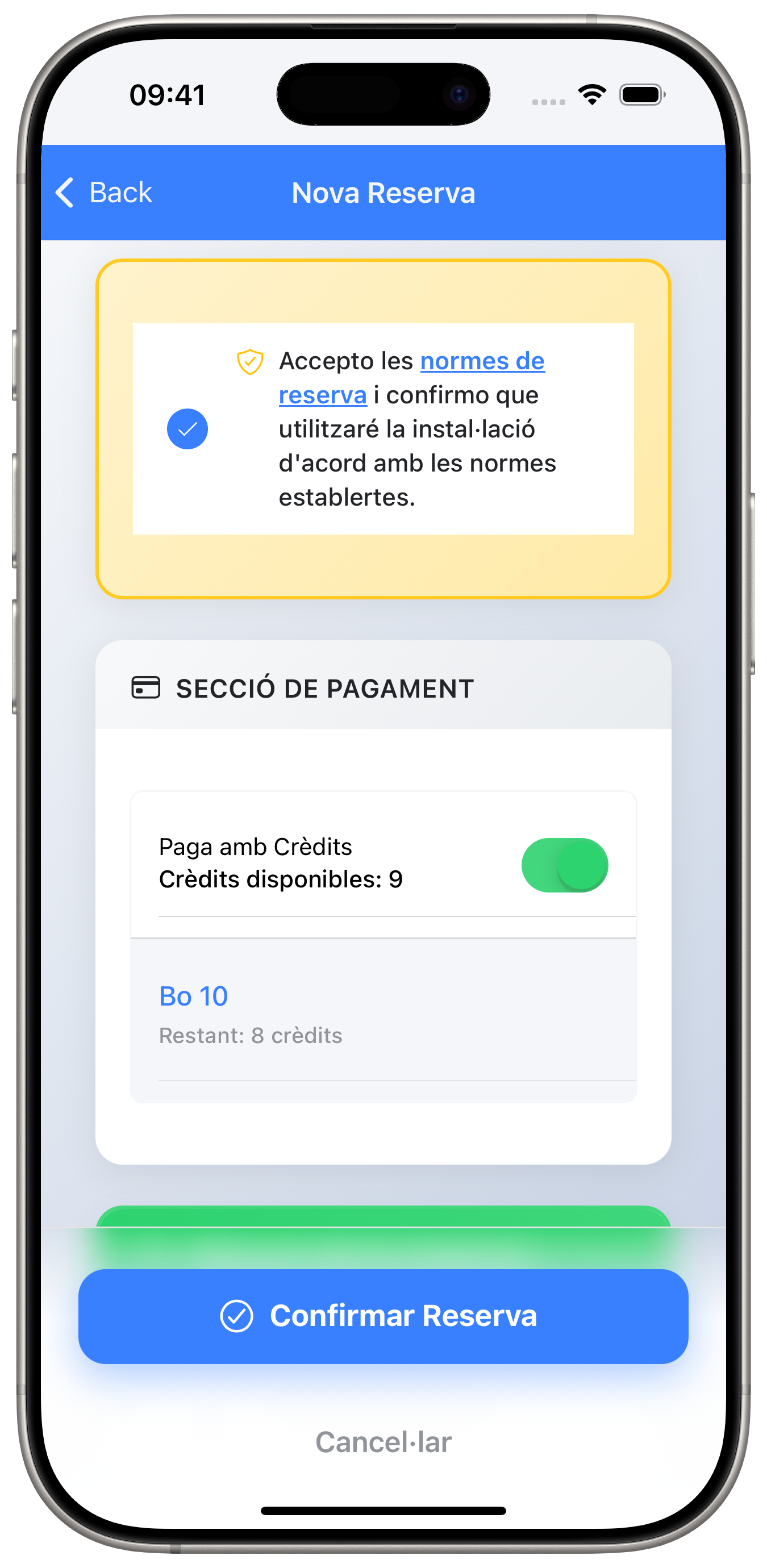 Fes servir el teu bo o paga amb targeta.