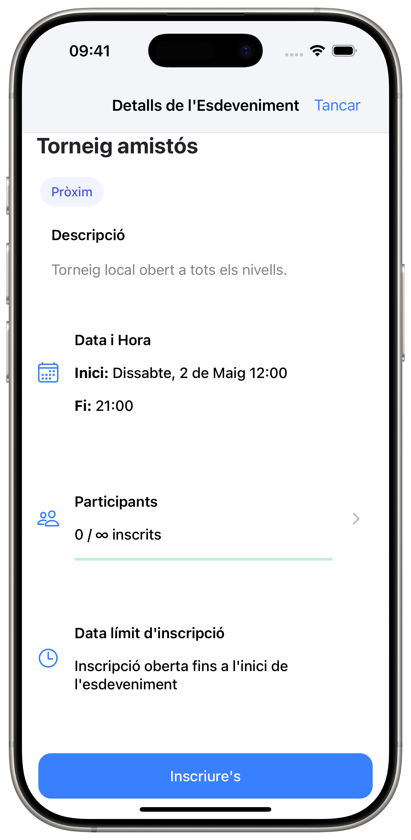 Esdeveniments i classes.