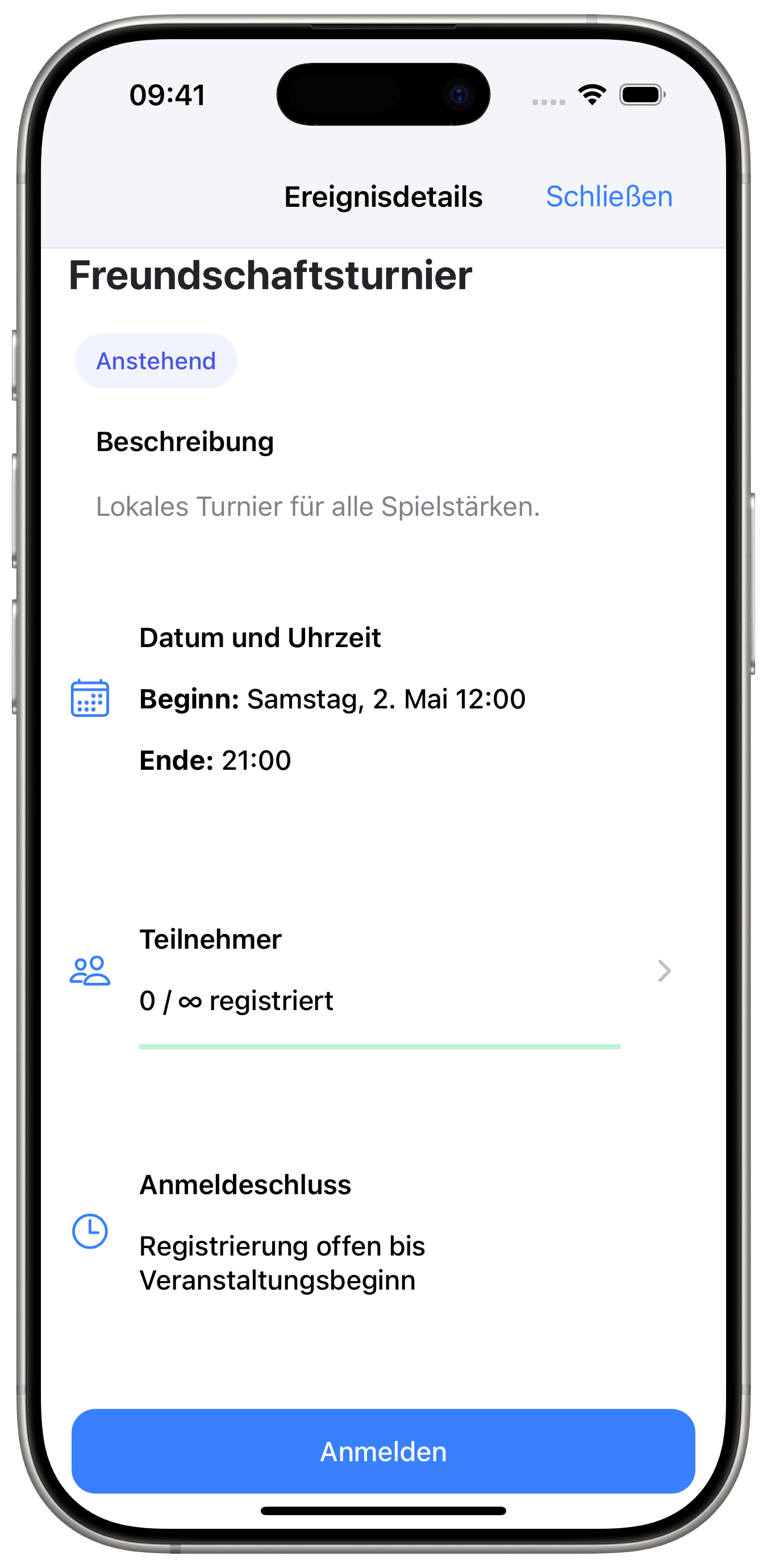 Veranstaltungen und Kurse.