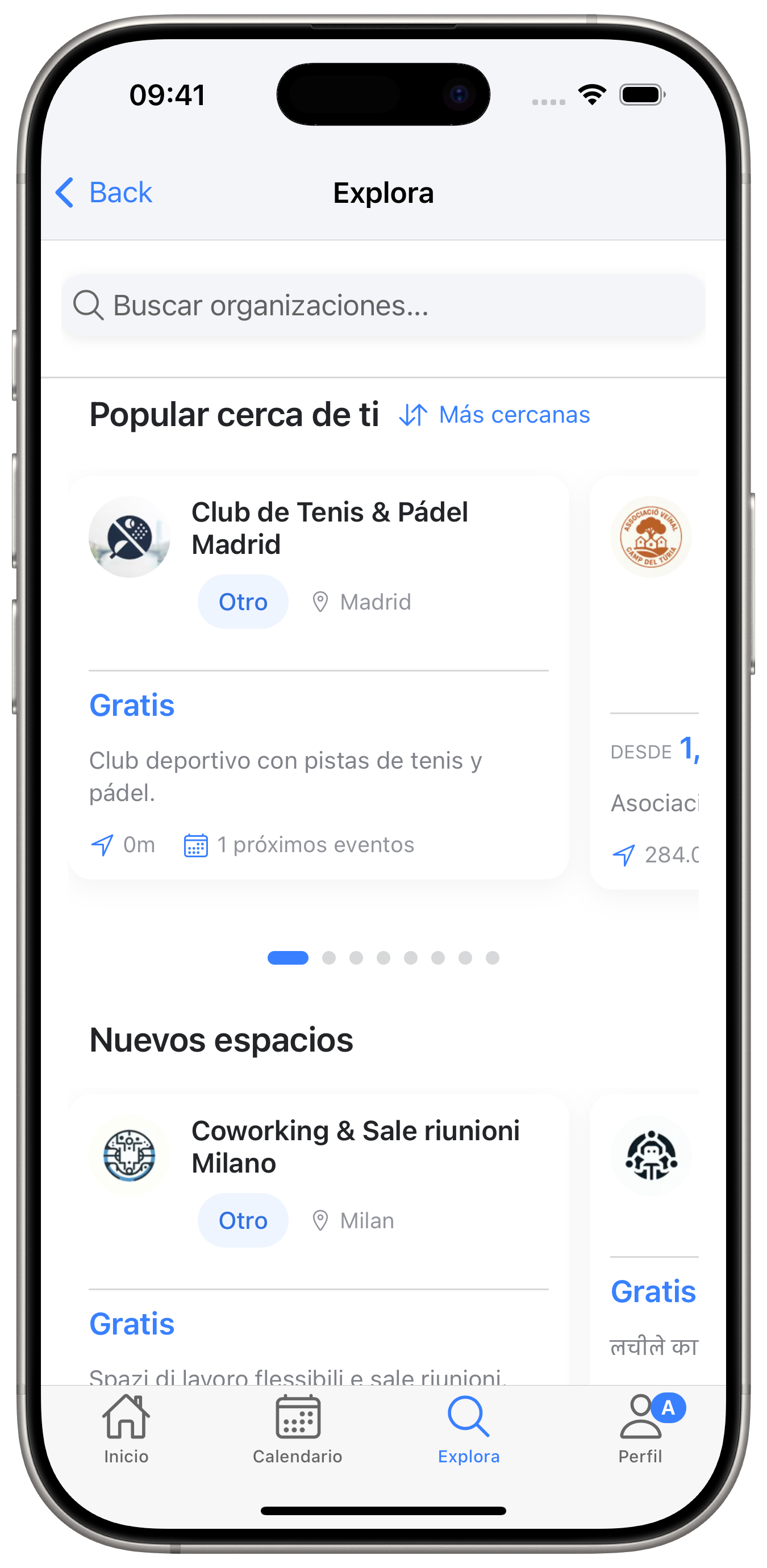Explora espacios cerca de ti.