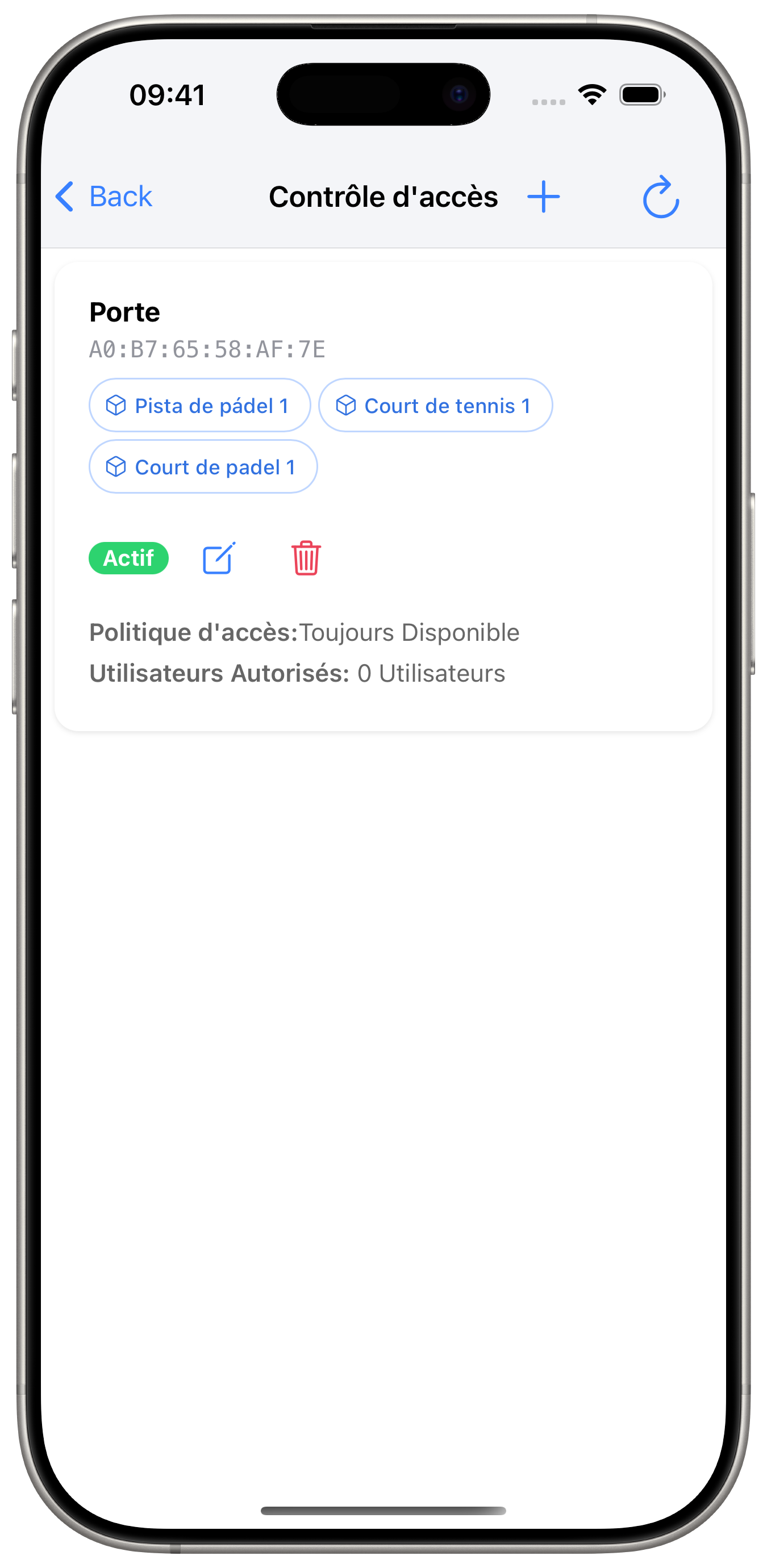 Contrôle d’accès.