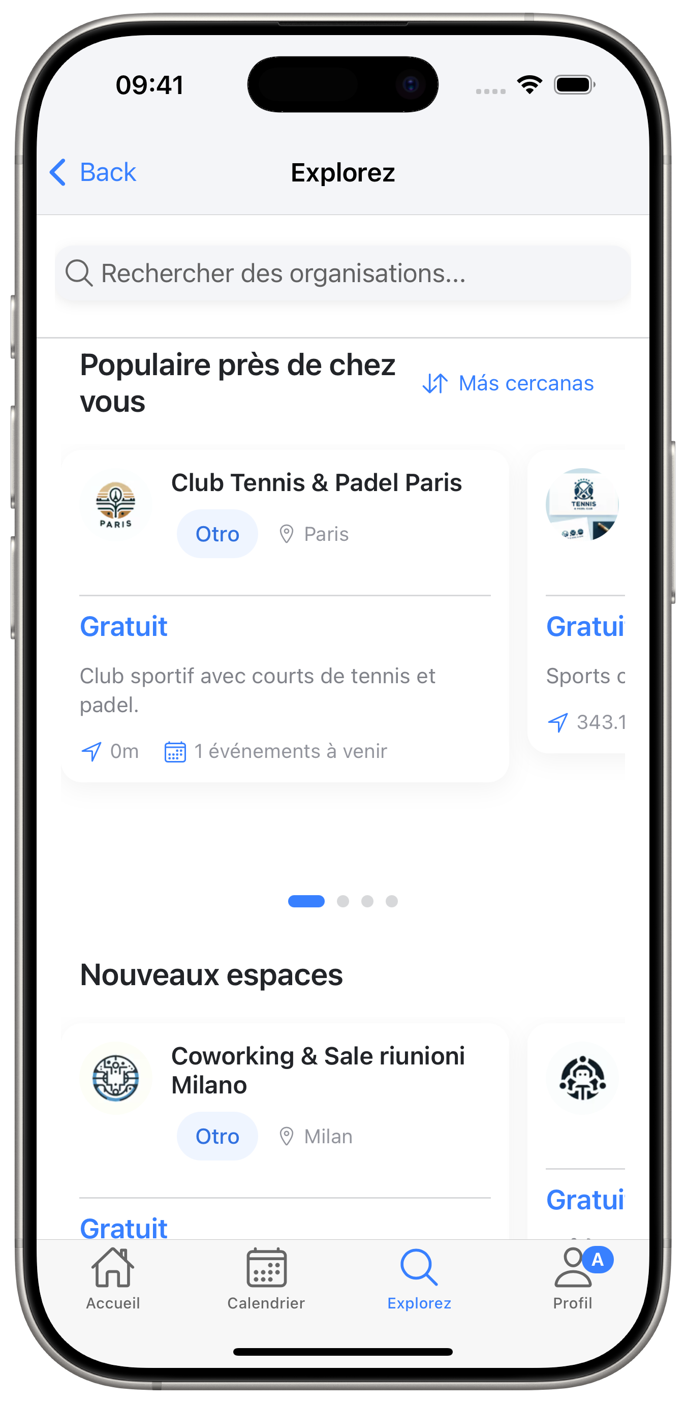 Explorez les espaces près de chez vous.