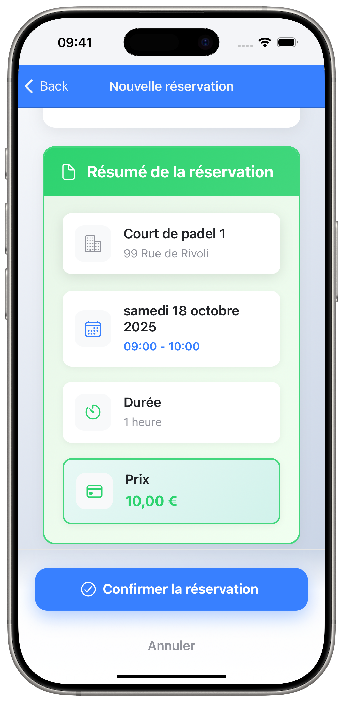 Réservez en quelques secondes.