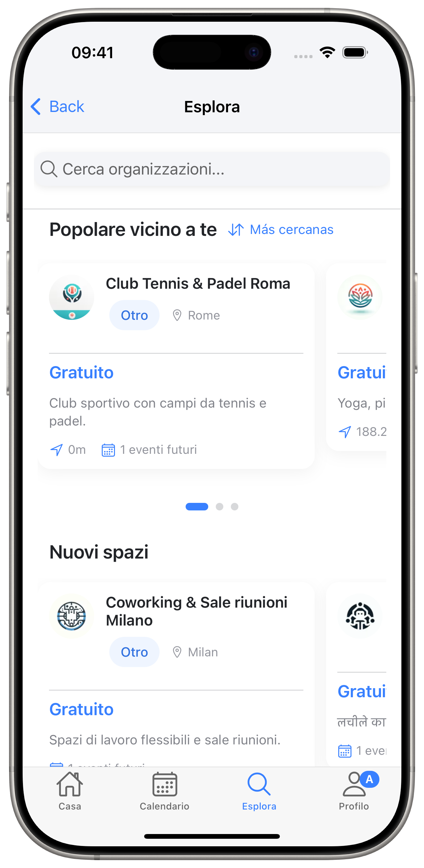 Esplora gli spazi vicino a te.