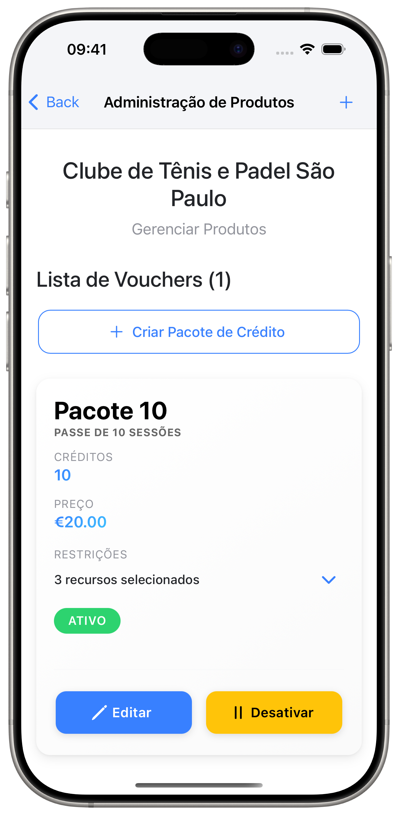 Passes e pagamentos.