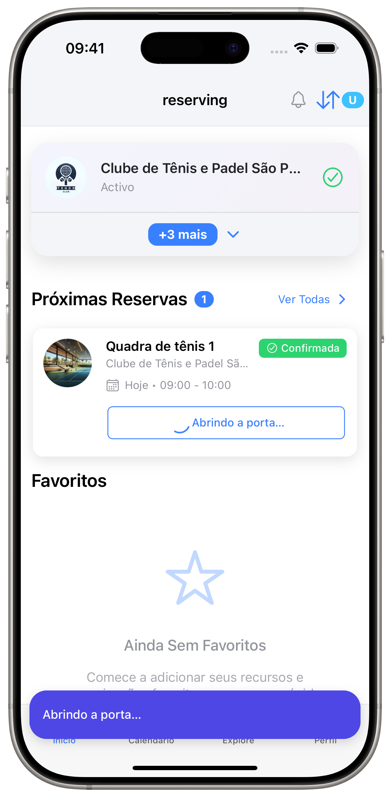 Acesse as instalações.